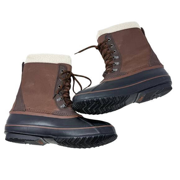 NWOB LL Bean Brown/Black Lace Up Snow Boots Size 13 Waterproof Duck Boot Style main image 4